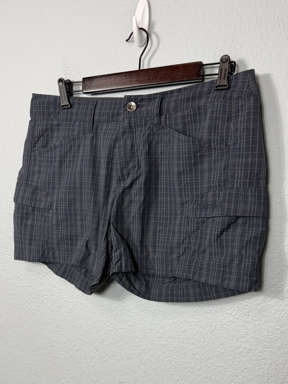 Marmot Women's Charcoal Plaid Cargo Shorts